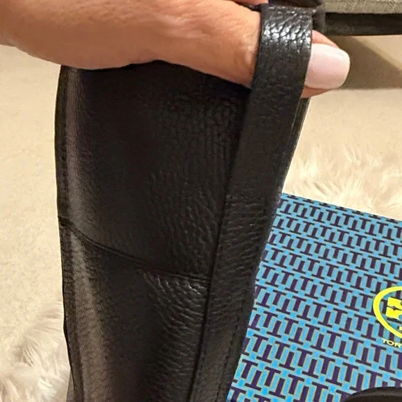 Tory Burch Black Leather Riding Boots Sz 9 - Picture 11 of 12